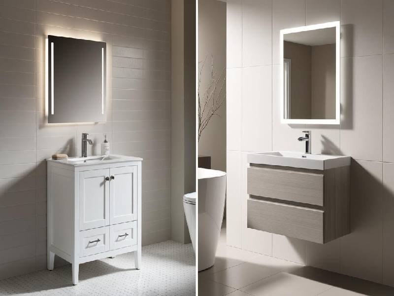 کابینت روشویی دیواری بخریم یا زمینی؟