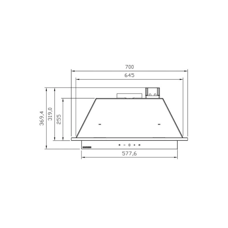 ابعاد هود آشپزخانه توکار استیل البرز مدل SA-505 B