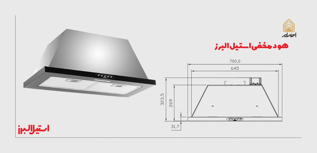 قیمت هود مخفی استیل البرز